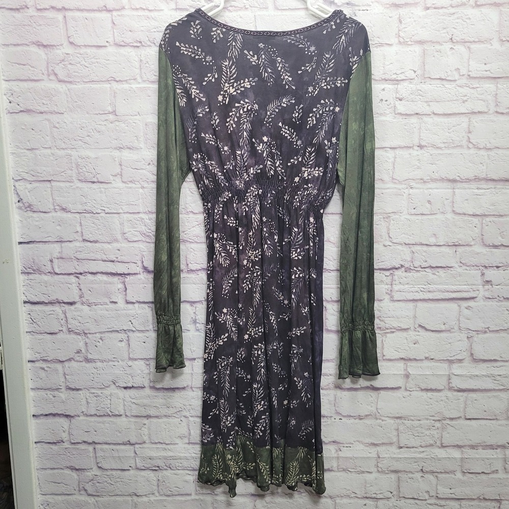 NEW Krista Lee Beaded Shift Dress Sz XL Long Sleeve Stretchy Boho Fairy Festival - Picture 7 of 9